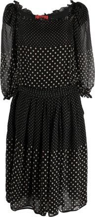 Valentino Garavani 1990s polka-dot sheer silk dress - women - Silk - 38 - Black