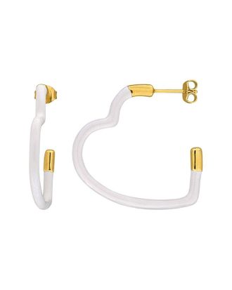 Rina Limor Silver None Heart Earrings