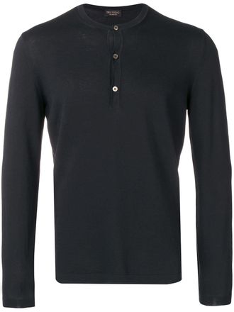 Dell'Oglio button up knitted jumper - Black
