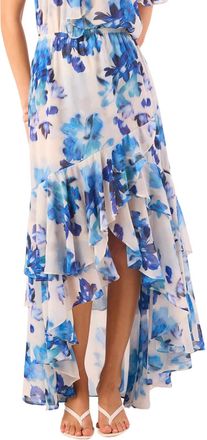 Misa Romy Maxi Skirt In Blurred Bouquet Chiffon