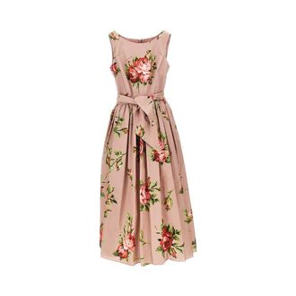 Dolce & Gabbana Bouquet print cotton midi dress Woman 42