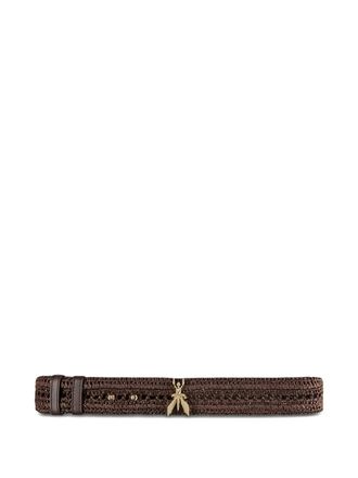 Patrizia Pepe woven charm low-waisted belt - women - Polypropylene - M - Brown