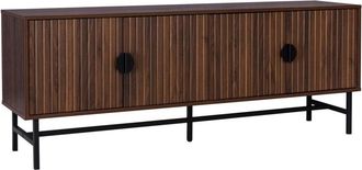 Sweeek Mueble tv con 2 puertas, efecto madera, 160cm, color madera oscura