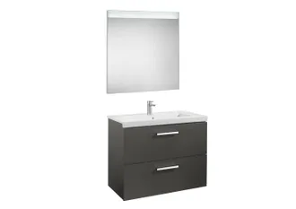 Roca Conjunto Prisma 2 Cajones Espejo 800 Gris Antracita
