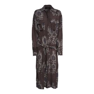 Bazar Deluxe Bazar Deluxe, Shirt Dresses, female, Brown, Size: 2XS Chemisier Midi