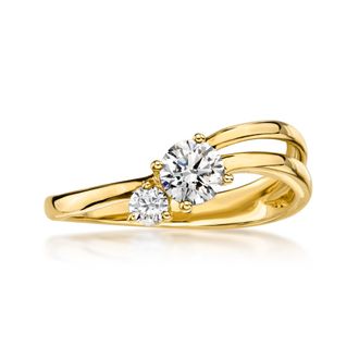 Ross-Simons Lab-Grown Diamond 2-Stone Ring in 10kt Yellow Gold