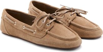 Mango Suede Boat Shoe in Sand at Nordstrom, Size 39