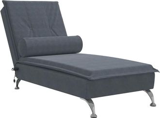 vidaXL vidaXL Chaise Longue Massaggi con Capezzale Grigio Scuro in Velluto