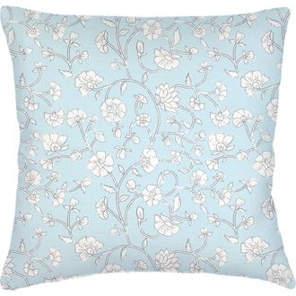 Anaya with Love Jaipur Floral Linen Euro Pillow with Down Alternative Insert in Blue at Nordstrom, Size 26X26