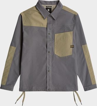 G-Star Mens Bicolor Paneled Button-Down Shirt