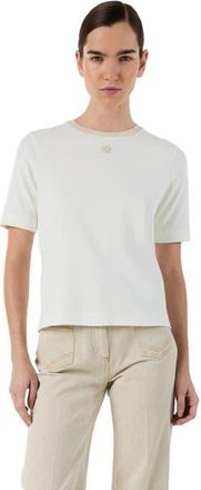 Gerard Darel Mavie Embroidered Monogram T-Shirt in Ecru at Nordstrom, Size X-Large