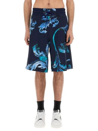Versace Jeans Couture Blue Printed Shorts