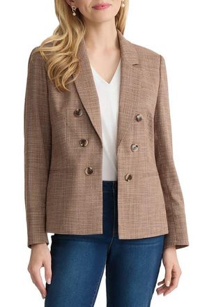 Jones New York Faux Double Breasted Blazer in Fudge Multi at Nordstrom, Size X-Small