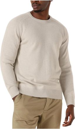 Stefano Lauran Beige Crew Neck Sweater - Heren - Ronde hals truien - Grijs - 2XL - Wol - Truien & Vesten
