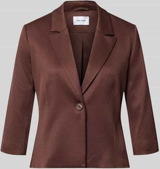 More & More Slim Fit Blazer mit Reverskragen und 3/4-Arm in Dunkelbraun, Gr&ouml;&szlig;e 34