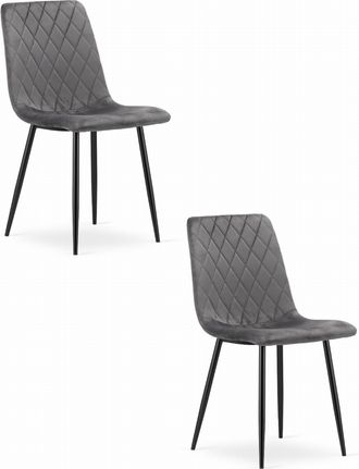 Private Label Sedia Valora Turin In Velluto Grigio Scuro, Design Ergonomico X2