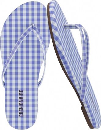 Cushionaire Womens Cruise Flip Flops In Blue / White