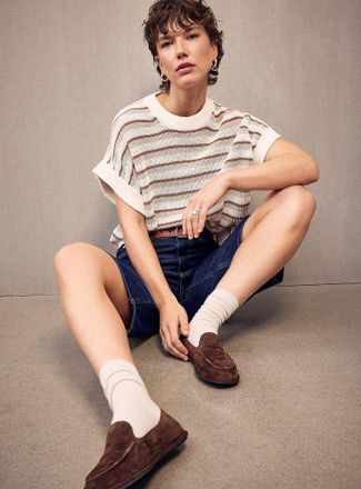 Part Two Womens Cap sleeve striped sweater