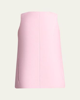 Balenciaga Sleeveless Silk-Wool Mini Sack Dress