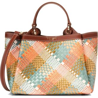 Cole Haan Small Midtown Crossbody Tote in Multi Color Woven Raffia Print at Nordstrom