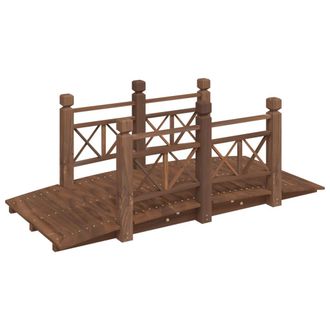 vidaXL Ponte Giardino Ringhiere 150x67x56cm Legno Massello Abete Rosso Vidaxl