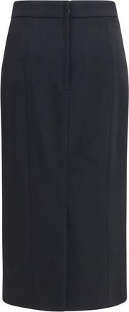 Dolce & Gabbana Womens Black Wool Oves Aries Long Skirt