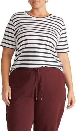 Universal Standard Light as Air Tee Rex T-Shirt in Zen White/Black at Nordstrom, Size Xs