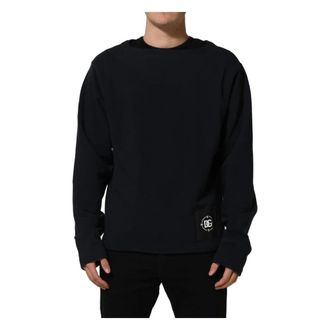Dolce & Gabbana Crew Neck Sweatshirt - male - Dolce & Gabbana - Sweatshirts - Blue - 2XL - Sweatshirts & Hoodies
