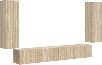 vidaXL Conjunto De Mueble Para Tv De Pared 4 Uds. Roble Sonoma Vidaxl