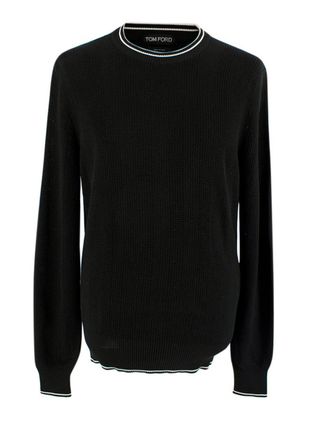 Tom Ford Black Silk & Cotton Knitted Jumper Size M