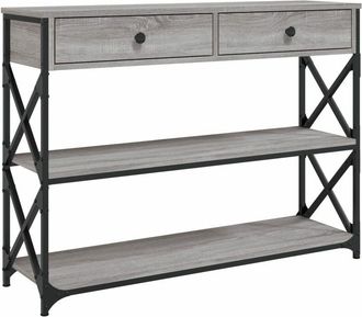 vidaXL Console Table Grey Sonoma 100x28x75 cm Engineered Wood vidaXL