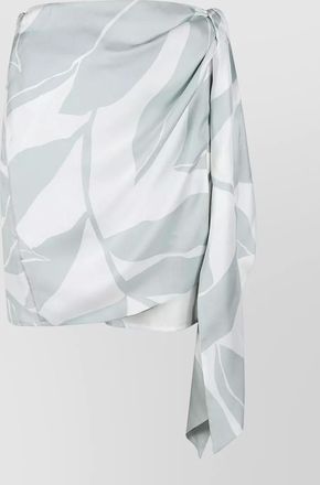 Max Mara wrap skirt draped detail leaf print