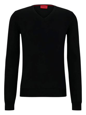 HUGO BOSS T-shirt San Vo con scollo a V - Nero