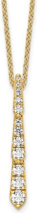 Diamond2Deal 14k Gold 0.40 Ct Lab Grown Diamond Vertical Slide Pendant Necklace 18