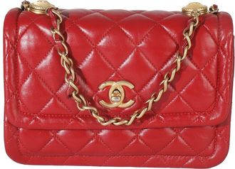 Chanel Red Quilted Leather Small Twist Your Buttons Flap Bag (Authentic Pre-Loved)