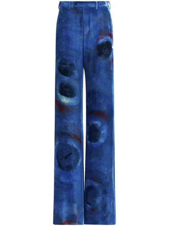 Marni Pantaloni dritti con stampa - Blu