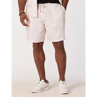 Psycho Bunny Big & Tall Brad Print Linen-Blend Shorts in Tan at Nordstrom, Size Xxx-Large