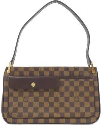 Louis Vuitton Pre-owned Shoulder Bags, female, Brown, Size: ONE SIZE Pre-owned Damier Obagne Coated Canvas Shoulder Bag