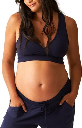 Kindred Bravely Busty French Terry Racerback Nursing & Sleep Bra in Navy Blue at Nordstrom, Size X-Large G