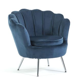 Siediti Fuori e Dentro Sill&oacute;n relax concha terciopelo azul/plata