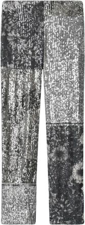 Maison Margiela Floral Sequin Patchwork Broeken - Dames - Vrijetijds broeken - Veelkleurig - S - Leer - Broeken