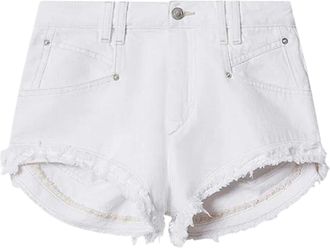 Isabel Marant High-Waisted Denim Shorts with Frayed Hemline