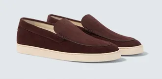 Brunello Cucinelli Chevron suede slip-on shoes