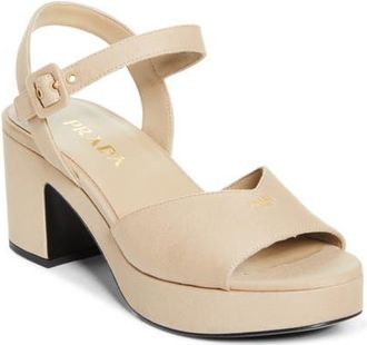 Prada Block Heel Sandal in Khaki at Nordstrom, Size 6.5Us