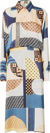 Fendi Patchwork Silk Dress-Donna