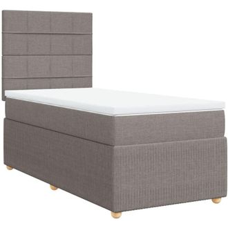 vidaXL Cama Box Spring Con Colch&oacute;n Tela Gris Taupe 90x190 Cm Vidaxl