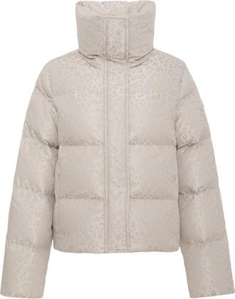 Colmar Cropped Puffer Jacket With All-Over Animal Print