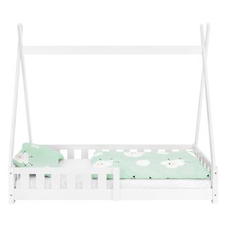 ML Design Cama infantil tipi 80x160 cm color blanco con antica&iacute;da y somier