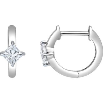 LuvMyJewelry Princess Charm 14K Gold Lab Grown Diamond Huggies - 0.75 ct in 14K White Gold at Nordstrom