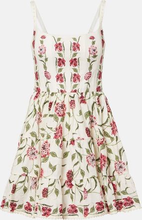 Agua Bendita Granadilla floral linen minidress